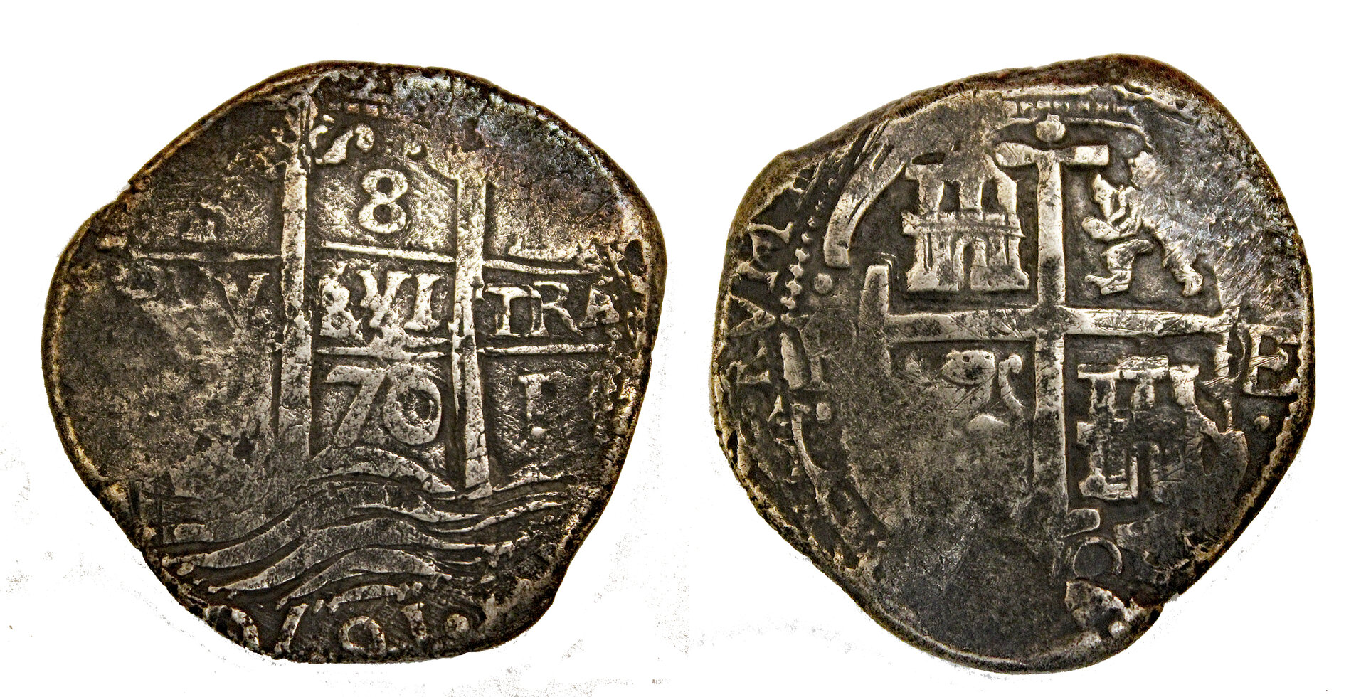 D-Camera Potosi 8 reales Charles II 1670 E KM 26 27.2 grams Ex WW 5-12-11, lot 224 3-25-25.jpg