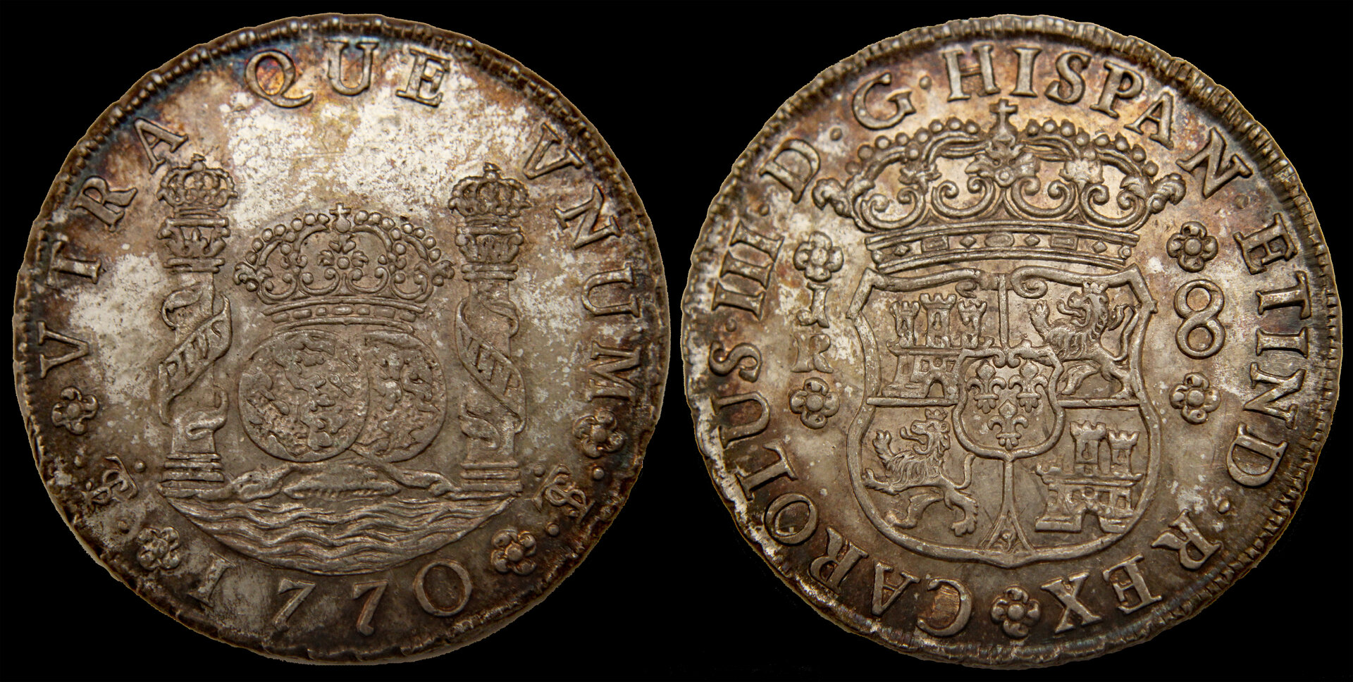 D-Camera Potosi 8 reales, Charles III, 1770 JR,  AU KM50 27.3g   2-23-21.jpg