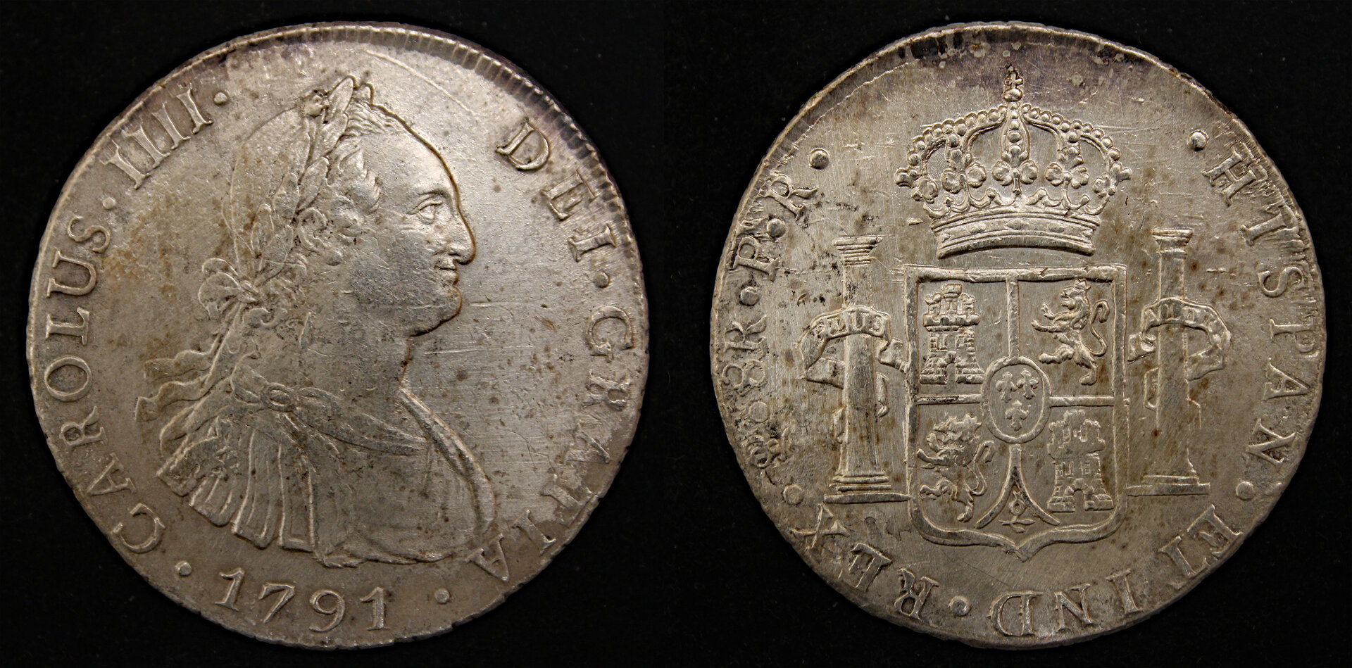 D-Camera Potosi 8 reales ChasIV 1791PR double lions pos Cuzco h KM73 3-14-22.jpg
