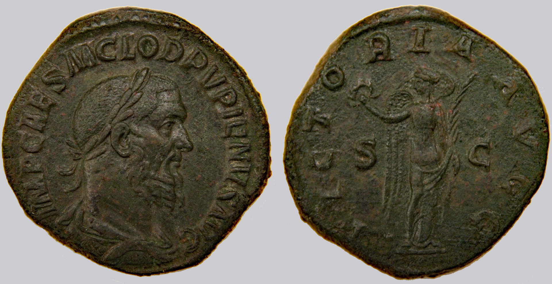 D-Camera  Roman Empire, Pupienus, 238 AD, sestertius, Vicotry, 19.1, Berk, g. 9-29-20.jpg