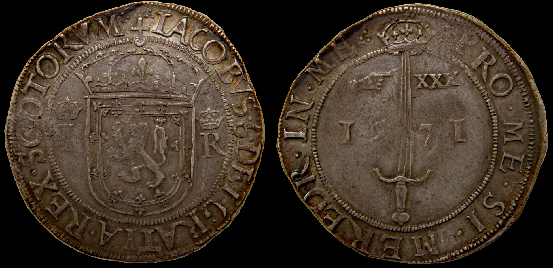 D-Camera  Scotland, 1571, James VI, Sword Ryal, D-8467, 30.4 g., Karl Stephens, 9-25-20.jpg