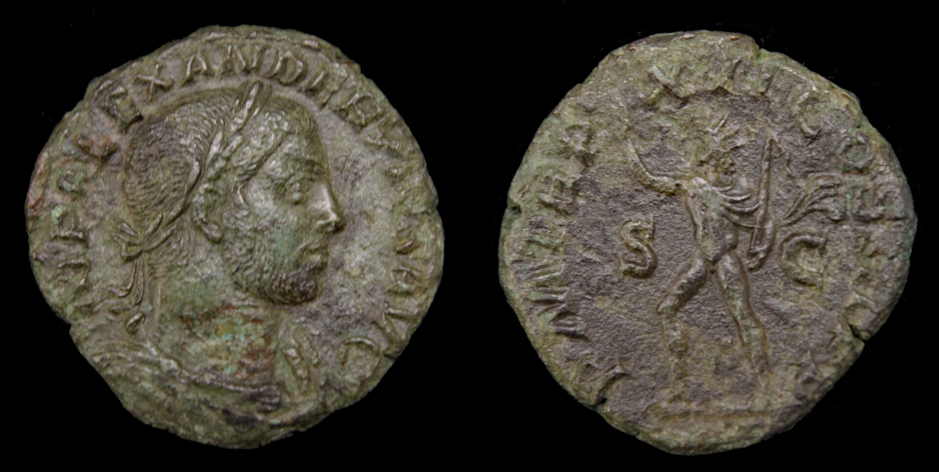 D-Camera Severus Alexander sestertius c 233ad rome sol left RIC535 16.31g 9-6-21.jpg