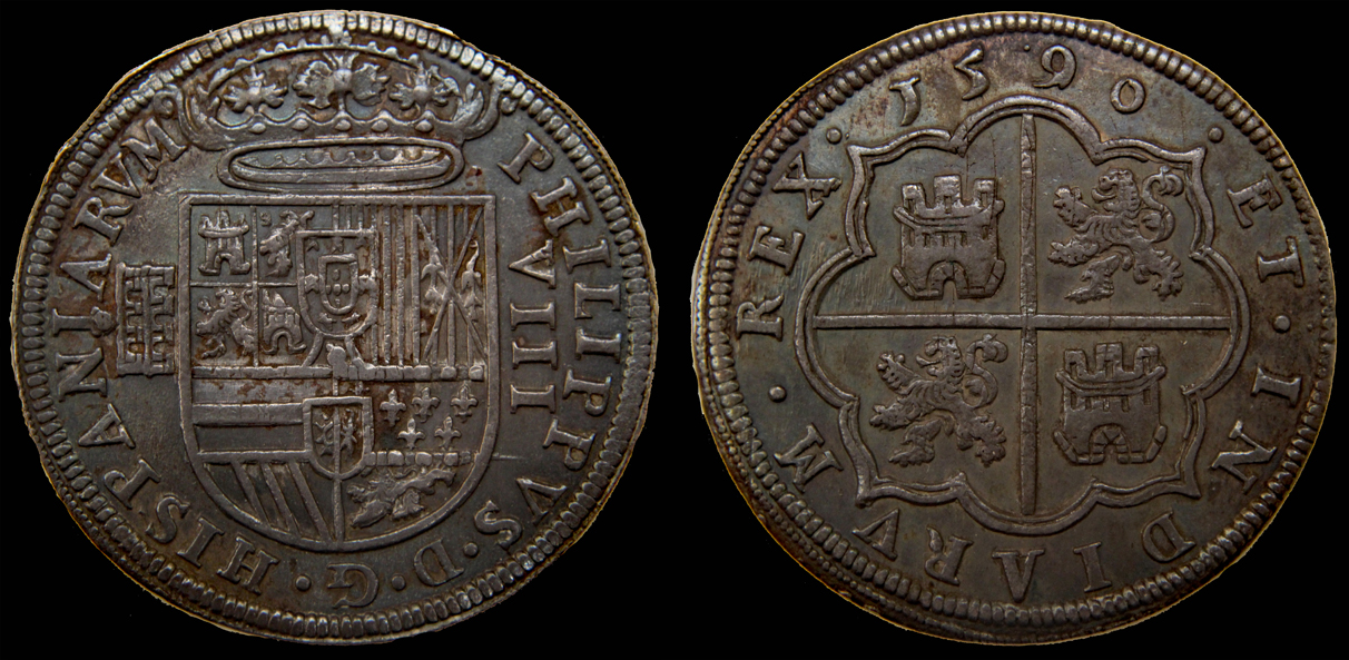 D-Camera Spain 8 reales 1590, Segovia, Philip II, Sal 1992, 27.0 g,, 9-3-20.jpg