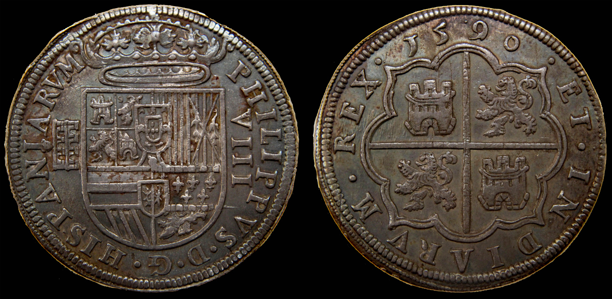D-Camera Spain 8 reales 1590, Segovia, Philip II, Sal 1992, 27.0 g,, 9-3-20.jpg