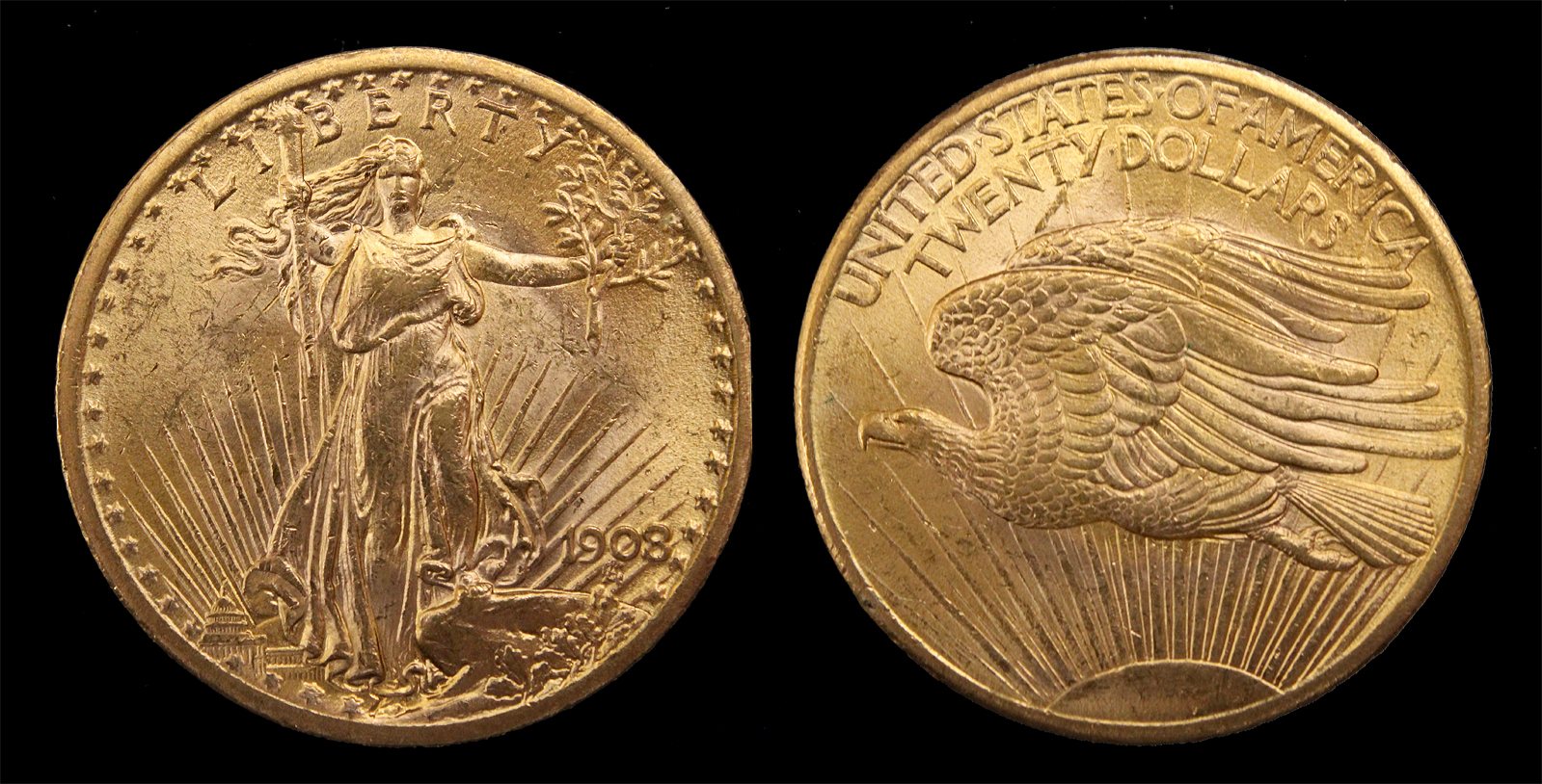 D-Camera United States 20 dollars, 1908, Saint Gaudens 3-18-23.jpg