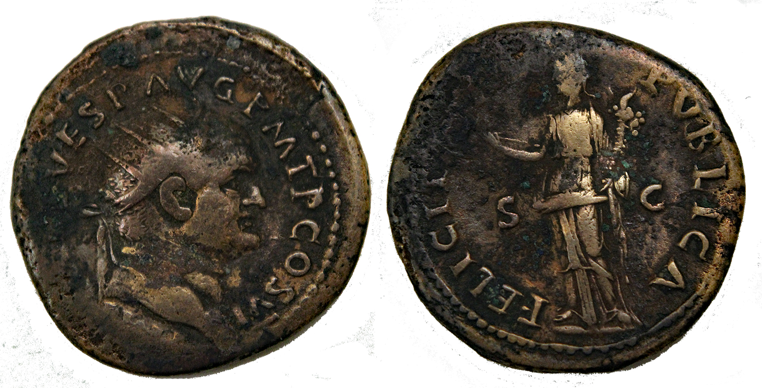 D-Camera Vespasian AE dupondius, Rome, 74 AD, COS VI RIC 567 12.63 grams 3-21-23.jpg