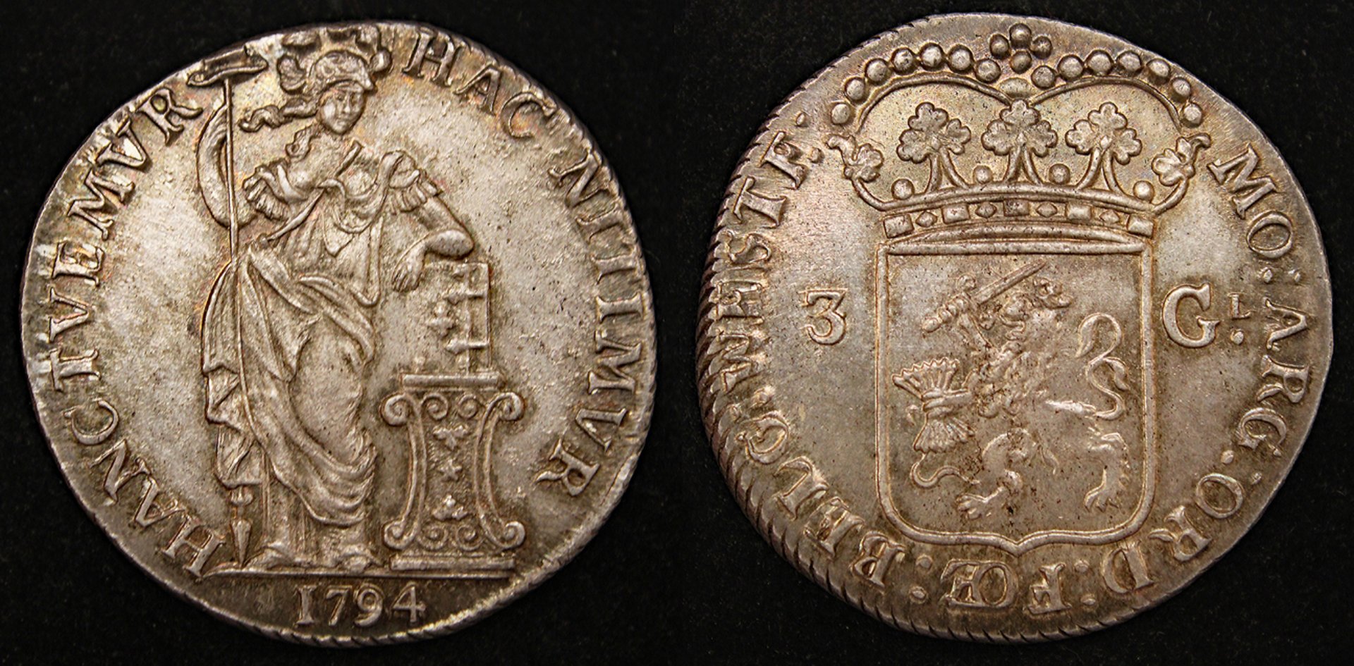 D-Camera West Friesland 3 gulden 1794 Dav. 1853 31.54 grams ex Money Co 1980-1 3-24-22.jpg
