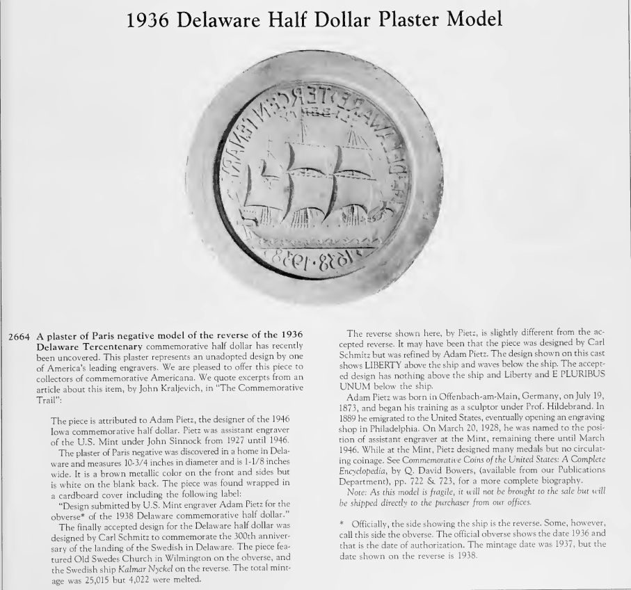 Delaware Plaster, Bowers & Merena Auction, March 1992.png