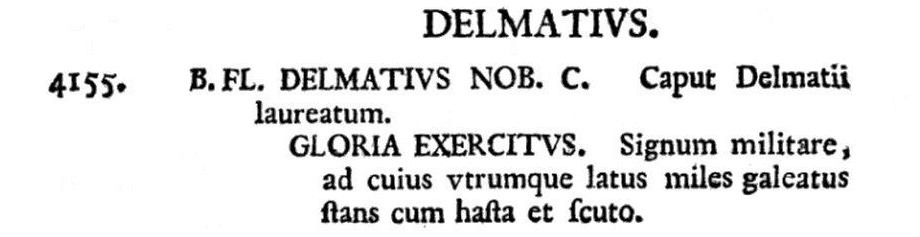 Delmatius GLORIA EXERCITVS Sulzer listing.JPG