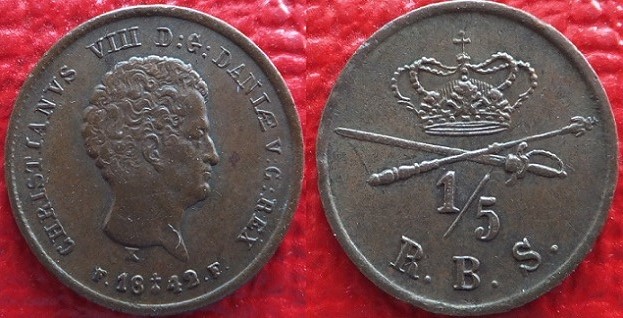 Denmark ⅕ rigsbankskilling 1842 (3).jpg
