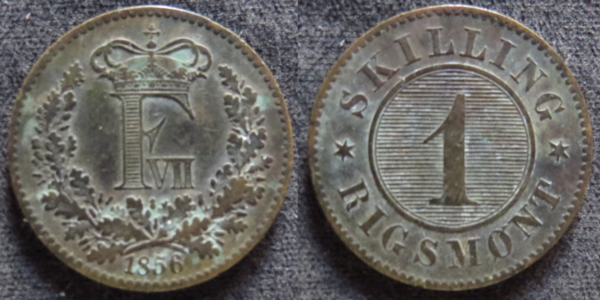 Denmark 1 Skilling Rigsmønt 1856 Frederik VII copy.jpg