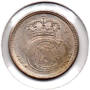 Denmark - 10 Øre - 1916 VBPGJ - KM #818.1 - 1.4500g, 0.4000ag, 0.0186oz - Obv.jpg