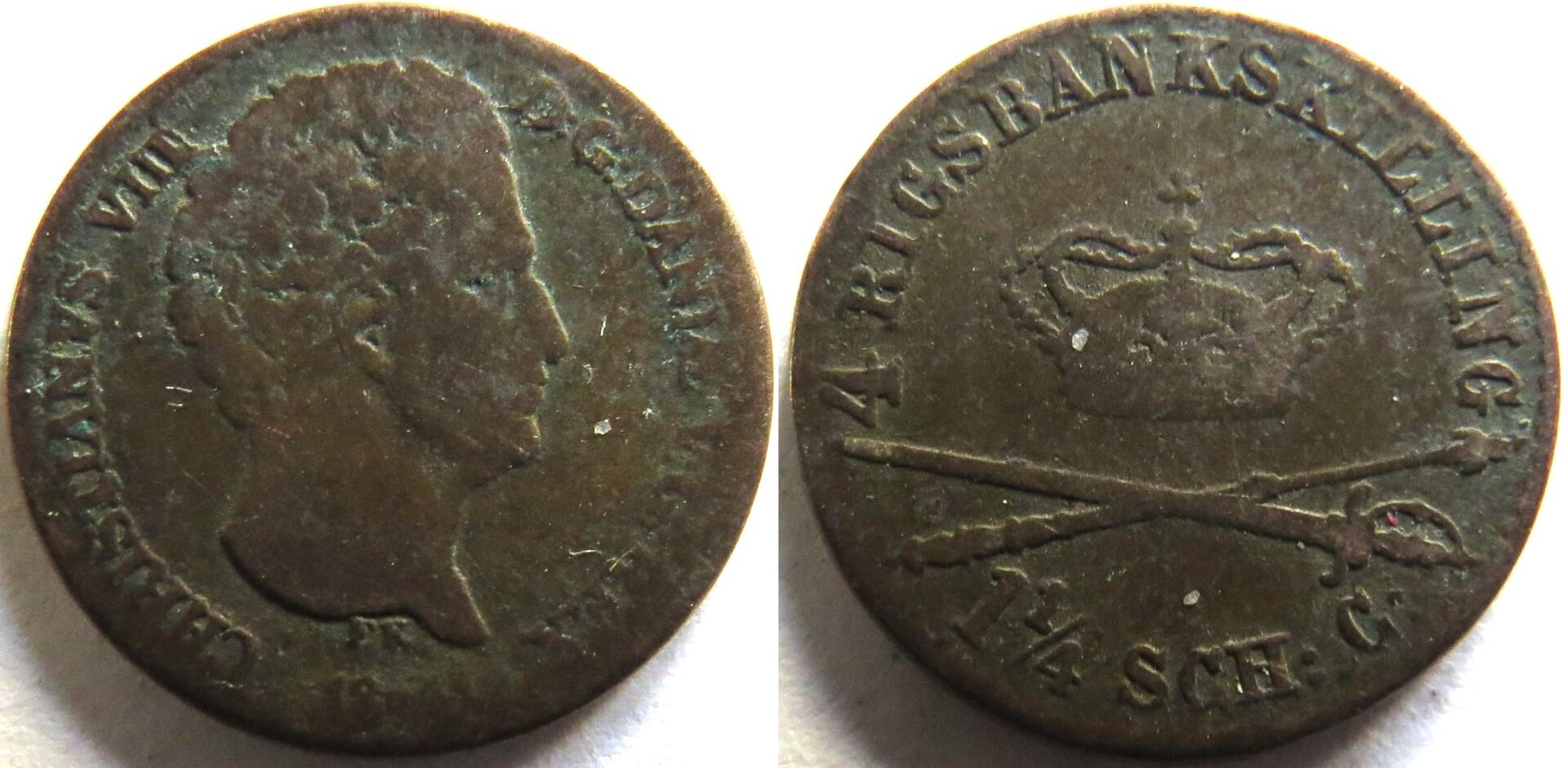 Denmark 1841 4 Rigsbankskilling Christian VIII.jpg