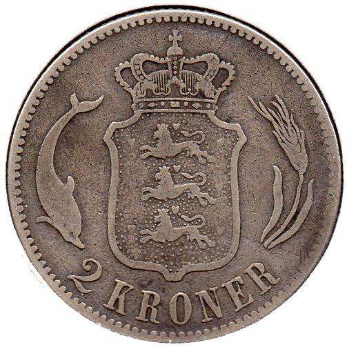 Denmark - 2 Kroner - 1876 CS - KM #798.1 - 15.0000g, 0.8000ag, 0.3858oz - REv.jpg