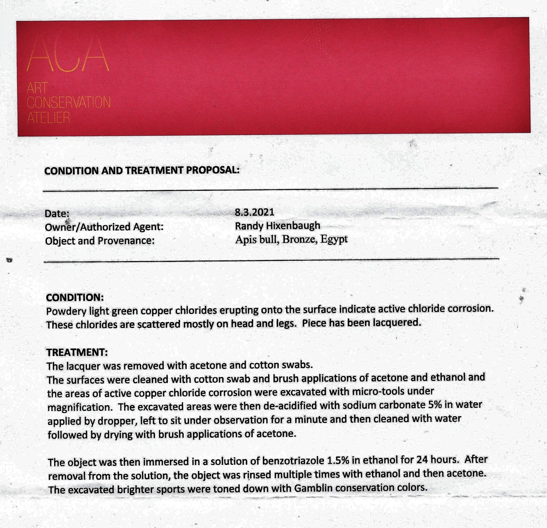 Detail Hixenbaugh Apis Bull Conservator Report re Bronze Disease Treatment (2).jpg