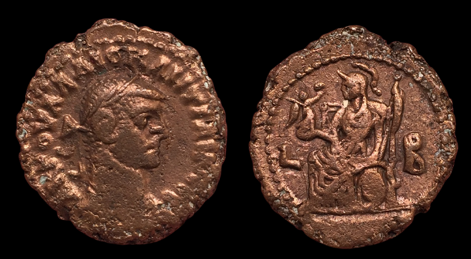 Diocletian, Potin Tetradrachm, Alexandria, Athena and Nike, Year 2.png
