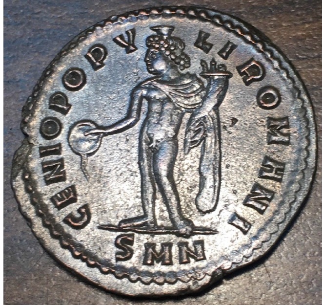 Diocletian silvered follis, Nicomedia mint, reverse.jpg