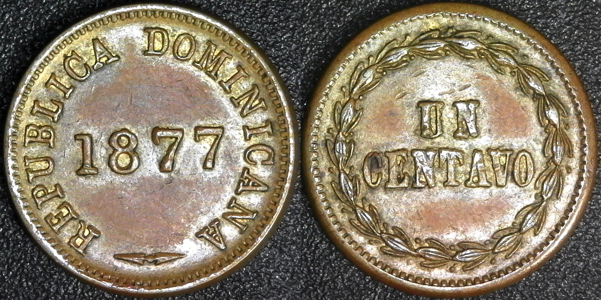 Dominican Republic 1 Centavo 1877 obv A-side.jpg