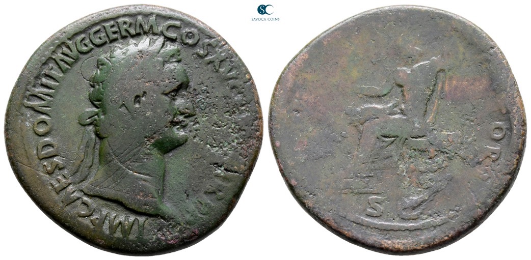 Domitian - 81-96 - AE Sestertius - 35mm., 21.16g - RIC 702 - IOVI VICTORI F-VG Savoca.jpg
