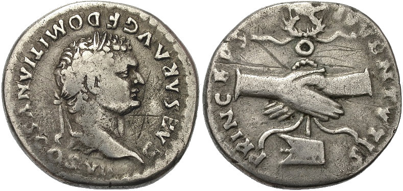 domitian  Caesar clasped hands denarius.jpg