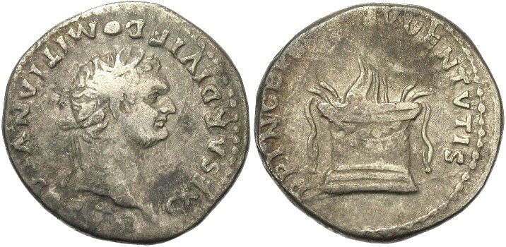 domitian caesar flamed altar denarius.jpg