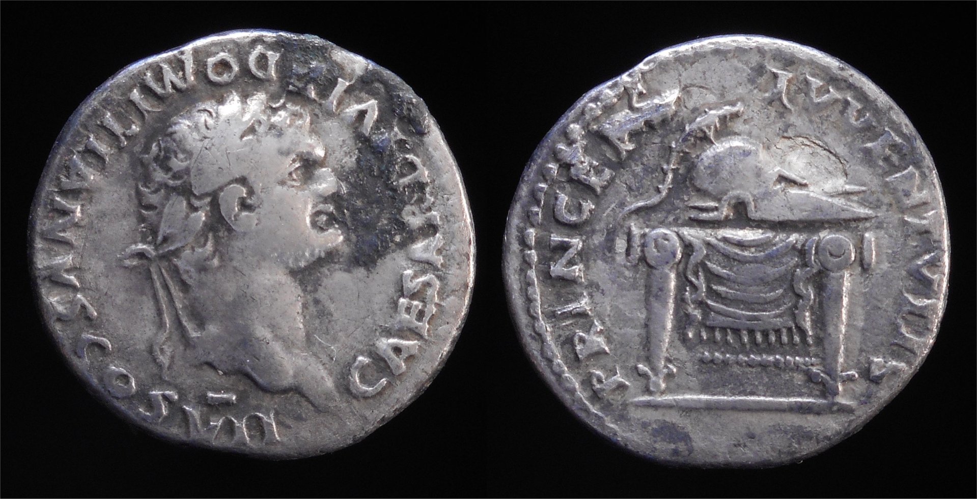 Domitian denarius  RIC 271 Titus.jpg