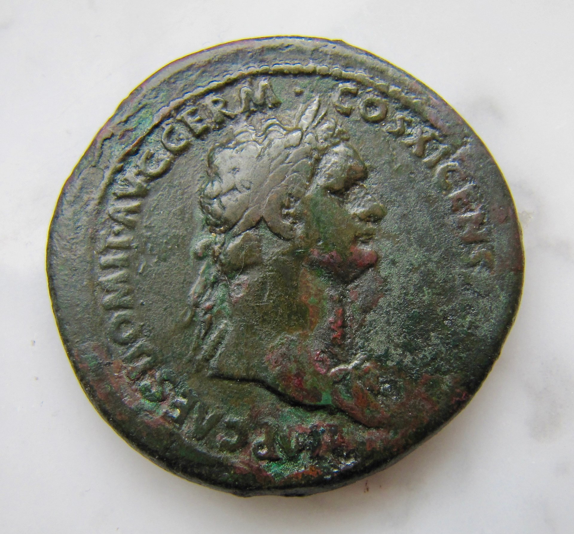 Domitian sestertius - Minerva Temple - OBV - GP - lighter better - 1.jpg