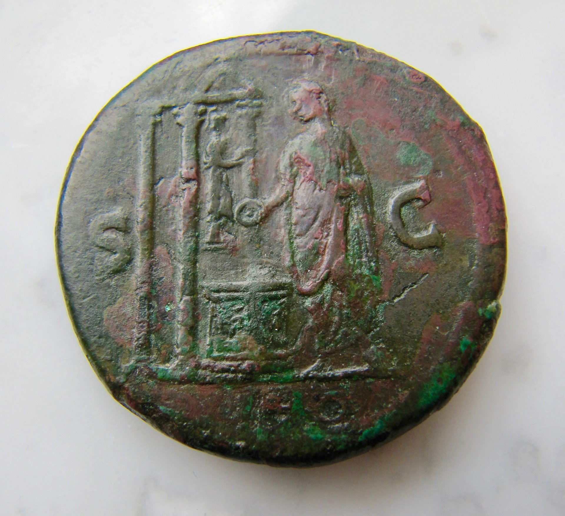 Domitian sestertius - Minerva Temple - REV - OKP - lighter better - 1.jpg