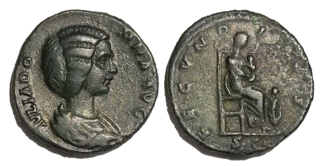 Domna FECVNDITAS S C seated dupondius.jpg