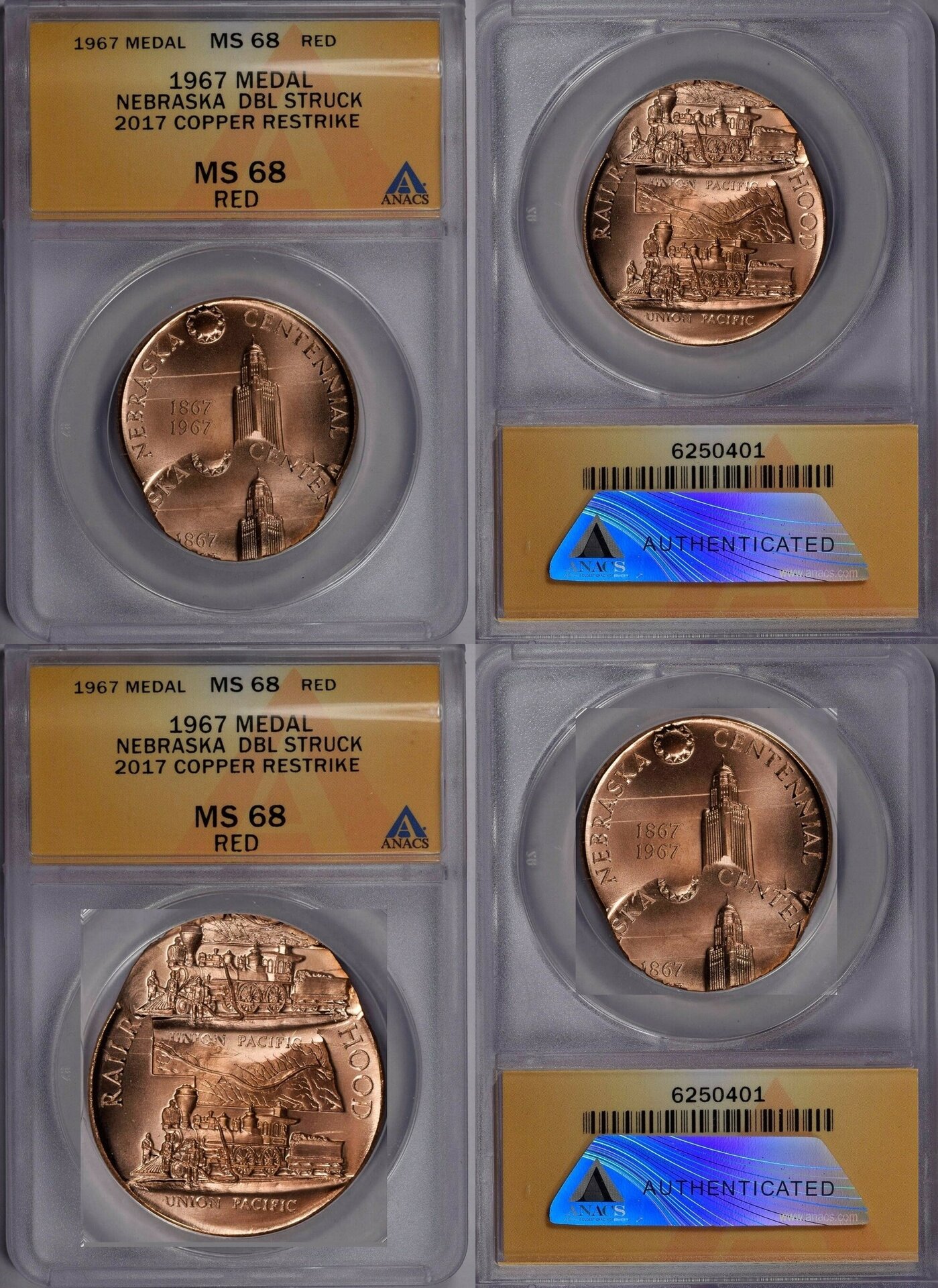 DOUBLE STRUCK 1967 Nebraska Heraldic Art Medal 2017 Copper Restrike MS68 A#2-vert.jpg