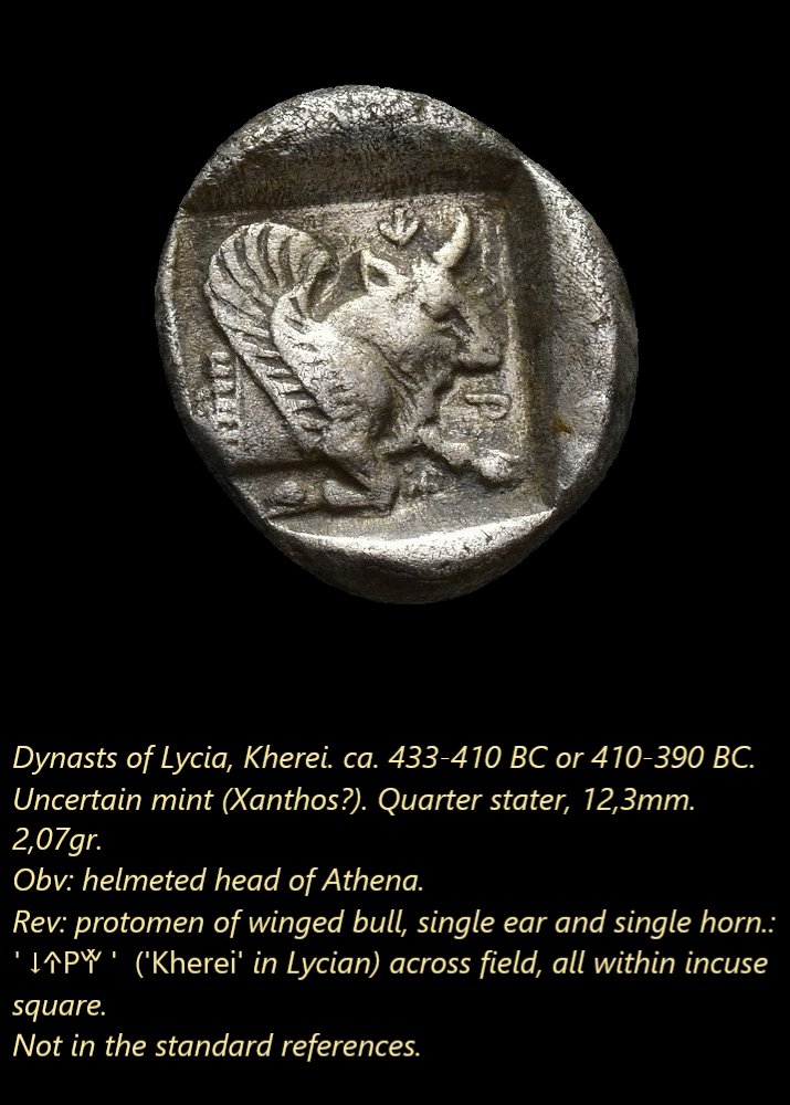 Dynasts of Lycia, Kherei, quarter stater.png