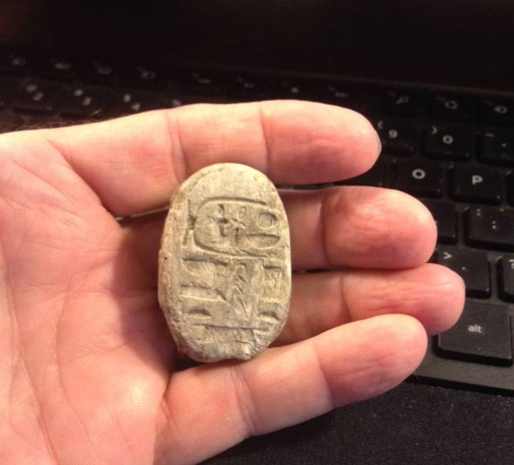 Egypt Amenhotep III stone scarab IN-HAND rev.JPG