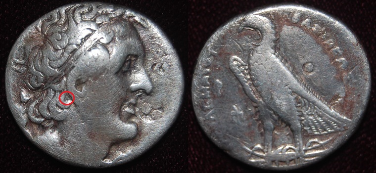 Egypt Ptolemy I Soter Tet Delta bankers marks CELATOR DELTA called out.jpg