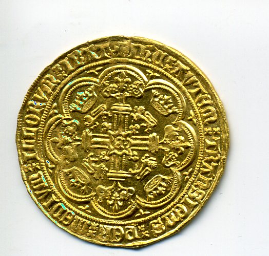 England Ed III Post-treaty Noble nd 1369-77 Calais rev 586.jpg