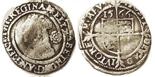 England Elizabeth I AR 3 Pence 1566 Her bust l rose shield 19 mm G.JPG