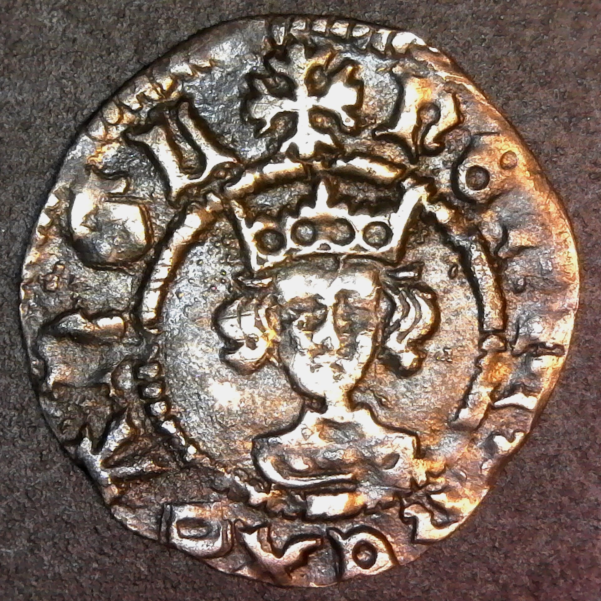 England Great Britain Henry VI 1430-1 Calais Cross Patonce Silver Half Penny obv.jpg