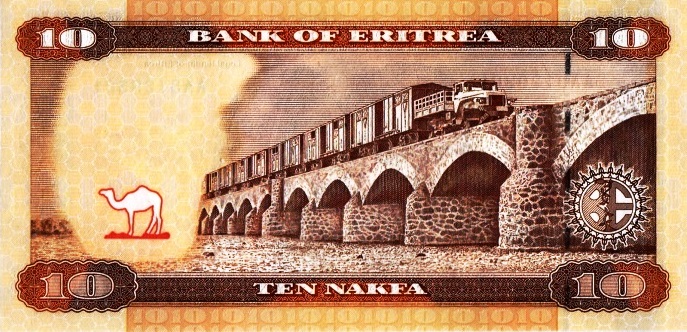 Eritrea Bank of Eritrea Pick # 11  2012 10 Nafka Back 2.jpg