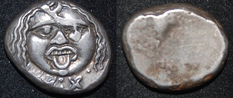 Etruria Populonia 3rd C BCE AR 20 As 8.1g Metus Blank HN 152.jpg