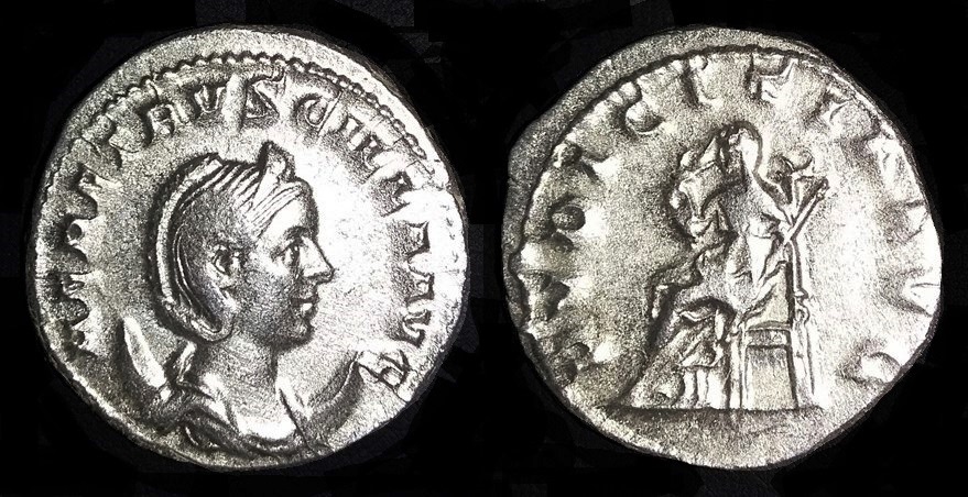 Etruscilla 2 PVDICITIA AVG seated Antoninianus Rome.jpg