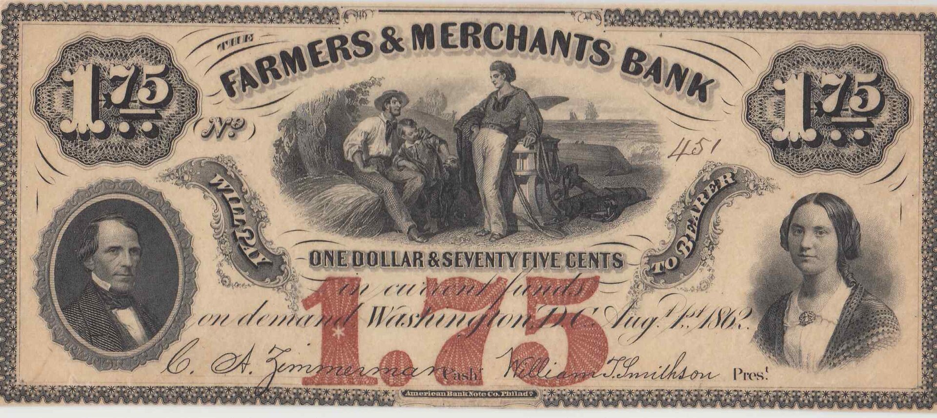 Farmers and Merchants Bank 1862 $1.75 face 2.jpg