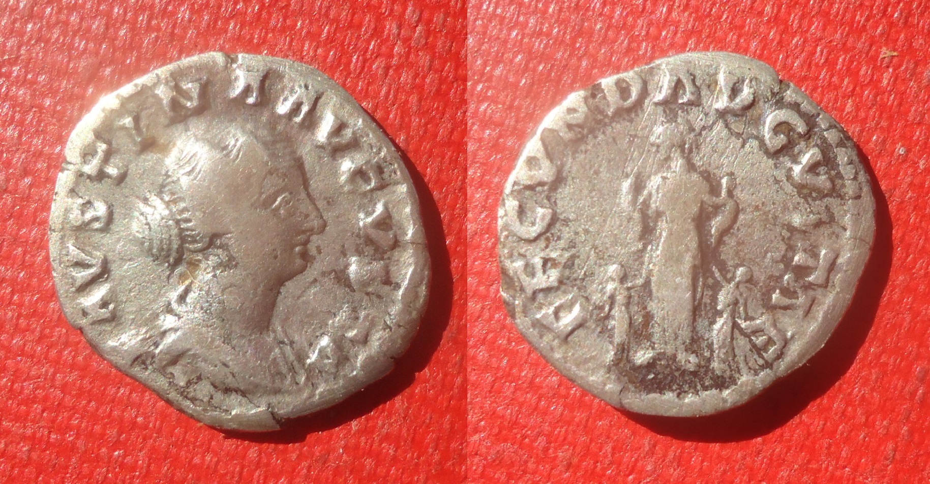 Faustina II - Den. Fecunditas children RIC 676 June 2015 (0).jpg