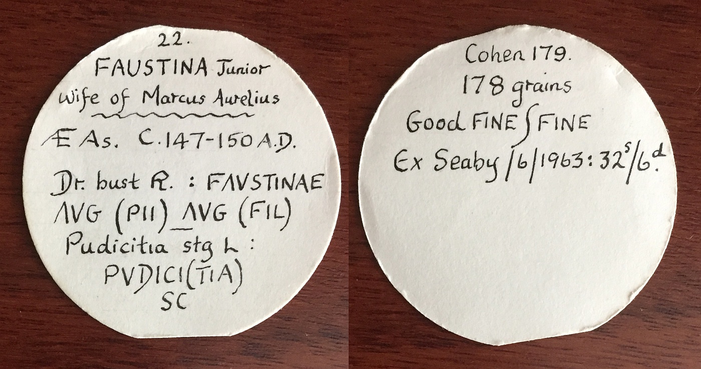 Faustina II - Dupondius Pudicitia Tag 261.jpg