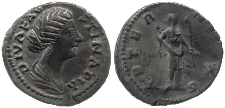 Faustina Jr AETERNITAS standing denarius BMC 706.jpg