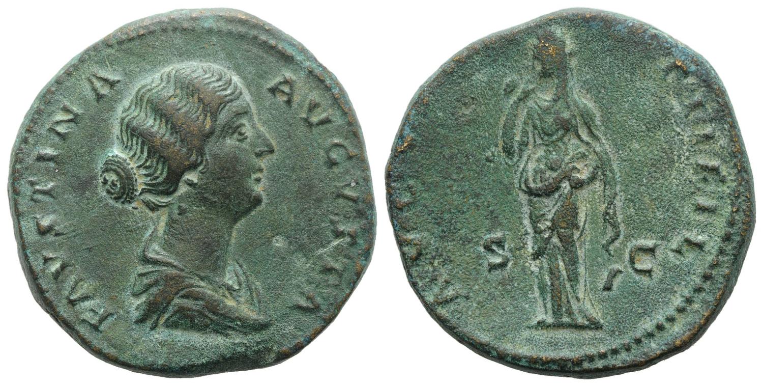Faustina Jr AVGVSTI PII FIL S C Pudicitia sestertius Bertolami.jpg