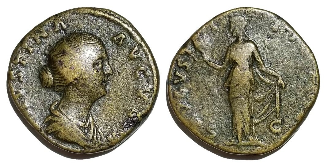 Faustina Jr AVGVSTI PII FIL S C Spes sestertius.jpg