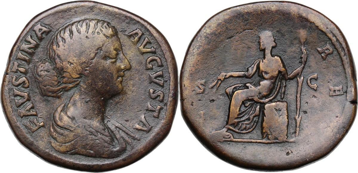 Faustina Jr CERES S C sestertius Artemide.jpg