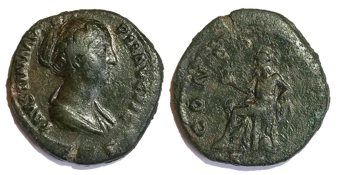 Faustina Jr CONCORDIA S C seated dupondius.jpg