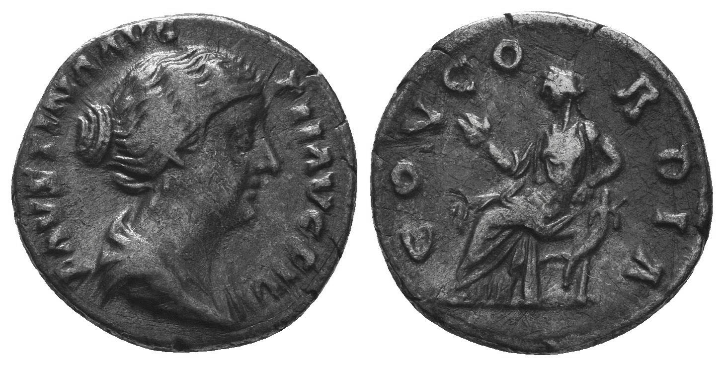Faustina Jr CONCORDIA seated denarius later hairstyle Zeus.jpg