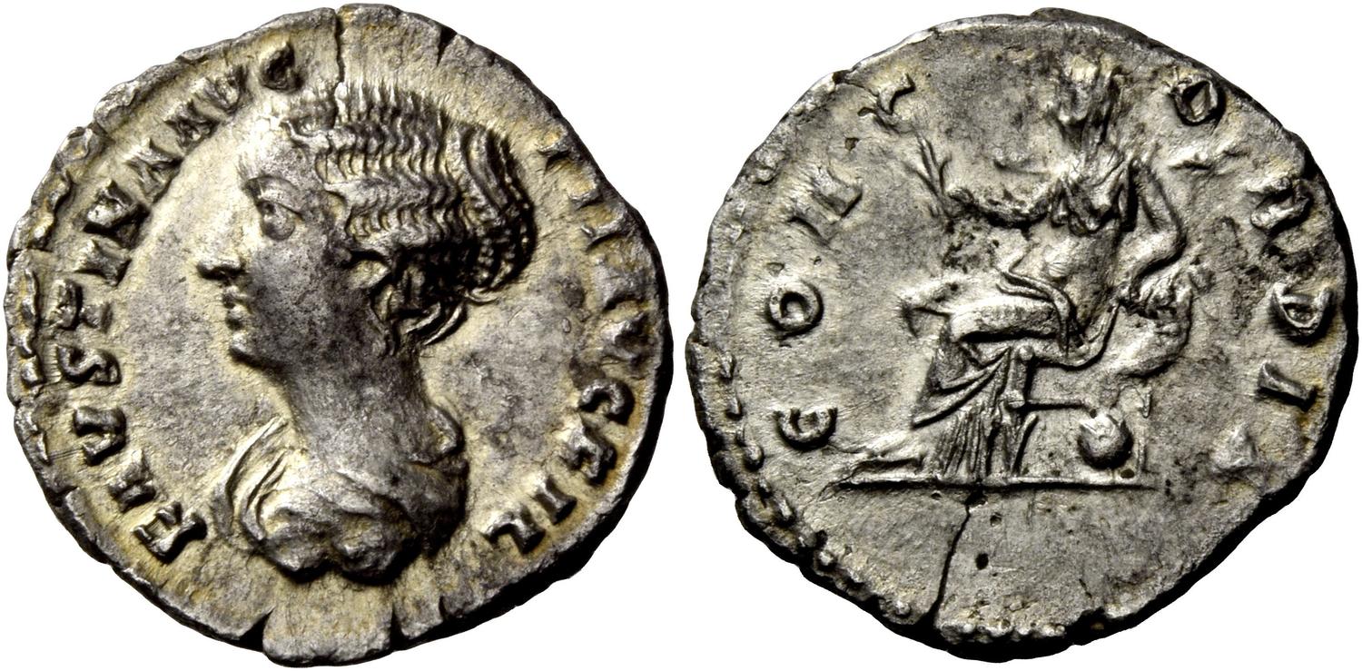 Faustina Jr CONCORDIA seated denarius left-facing bust type 3 hairstyle NAC.jpg