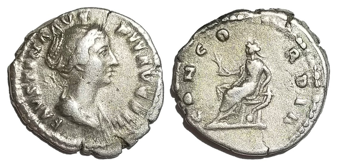 Faustina Jr CONCORDIA seated denarius type 2 hairstyle.jpg